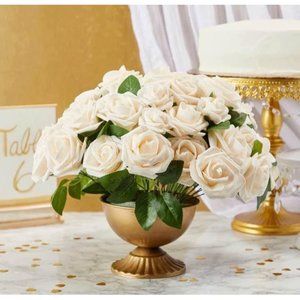 50 count | Champagne Artificial Flower Roses Stems Wedding Party Centerpiece